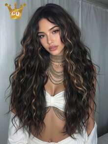 28 Inch Long Ombre Golden Wavy Wig, No Bangs, Curly Wigs For Women, Suitable For Daily Wear, Heat Resistant Synthetic Wig, Suitable For Cosplay, Parties And More, Perfect Gift For Girls - Multicolor - View 13