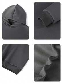 男童“67”数字字母印花保暖套头卫衣，秋冬季保暖舒适。