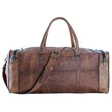 Komal's Passion Leather Leather Duffle Bag 32 Inch Large Travel Bag Gym Sports Overnight Weekender Bag 21 Inch - As Pic - View 7