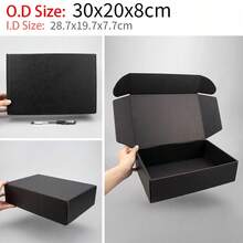 10pcs/Set Corrugated Paper Gift Box, Postal Shipping Box, Courier Packaging Box, Packing Material, Airplane Box, Gift Box, Corrugated Cardboard Box, Delivery Box, Packing Box,Christmas Valentine Day - Black - View 11
