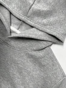 HoodiesLetter Retro Retro English Back To School Season PRAY WAIT TRUST GOD HAS A PLAN Back To School Women Fits Women's Casual Hoodies-Autumn/Winter New Arrival: Long-Sleeve Hooded Sweatshirt For Men And Women-F91Loose And Comfortablewinter Clothes For Womenchristmas Outfit Women;Winter Clothes For Women; Holiday Shopping Daily Wear Pullover Hoodie - Màu Xám nhạt - Xem 3