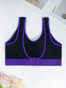 4 Pcs Seamless Comfortable Women's Sports Bras Front-Zip Women's Contrast-Color Sports Bras - Nhiều màu - Xem 8