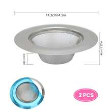 شبكة تصفية بالوعة المطبخ، قطر تقريبي 4.5 بوصة، سلة تصريف المطبخ من الفولاذ المقاوم للصدأ، شبكة تصريف الأرضية، مصيدة الشعر، شبكة تصريف حوض الحمام، فلتر غسيل مانع للانسداد، اكسسوارات المطبخ - لمنع الانسداد، سهل التنظيف، مناسب للمنزل والمطبخ والحمام وما إلى ذلك. أدوات المطبخ اكسسوارات المطبخ أدوات المطبخ