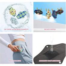 11 piezas de almohadillas menstruales reutilizables de carbón de bambú, toallas sanitarias, pañuelos menstruales reutilizables, incluye dos bolsas de almacenamiento, se pueden usar para incontinencia. - 11 piezas - Ver 8