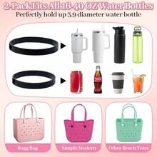 2 Pack Cup Holder, Fits 16 - 40oz, Insert Drink Holder Compatible With All Bogg Bags Simply Beach Tote Bag Bottle Holder Attachment Accessories - màu đen - Xem 4