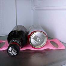 YWebake 2pack Silicone Bottle Beer Stacker Red Wine Stabilizer Storage Rack Multifunctional Food Cans Stacker for Kitchen Cabinet Shelf and Fridge - Rosado - Ver 4