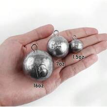 - Plomadores de bala de can de agua salada, pesos, pesos, pesca inferior, bola redonda, plomos de plomo de 1 a 16 onzas - Paquete de 5 unidades de 2 oz - Ver 9