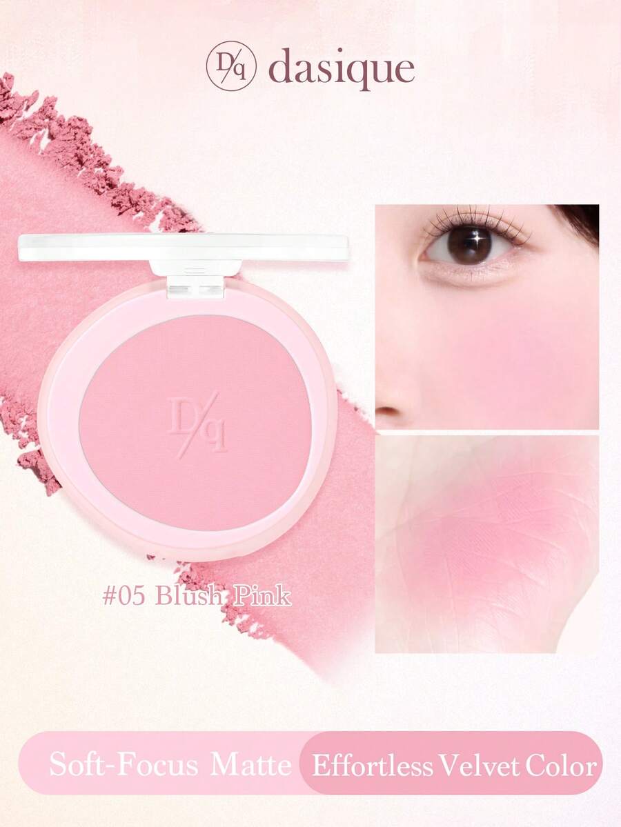 Dasique Matte Blush Palette, Highly Pigmented Long-Lasting Luminous Lightweight Natural Blush Makeup, Fashion Women's Cosmetic Brand, Essential Christmas Gift For Her, Bridal Wedding, Summer, Valentine's Day, Vacation - #05 Blush Pink - 查看 1