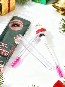 Cute Santa Claus Eyelash Brushes (2 Packs) - Red - View 1