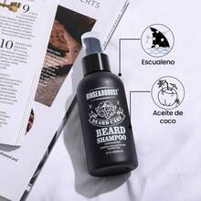 Set de cuidado de barba Rinse & Robust - Colección premium 4 en 1 (champú para barba, acondicionador, aceite esencial, bálsamo para barba) para hombres | Fragancia natural de sándalo | Regalo ideal para el Día del Padre, San Valentín, Día del Hombre o Epifanía | Perfecto para barbas gruesas y pieles sensibles - Blanco y Negro - Ver 5