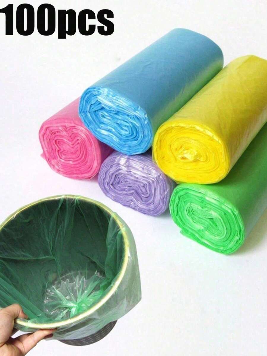 5 Rolls 75pcs Extra Large, Leak-Proof, Durable, Odorless Plastic Trash Bags, Multi-Color - Ideal For Kitchen, Bathroom, Dorm And Outdoor
