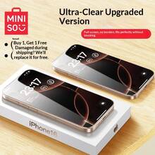 Miniso Is Suitable For Apple 17 Tempered Film 2025 New IPhone16ProMax Mobile Phone Film 15Pro Film 13 HD Plus14 Full Screen Coverage Ip12 Anti-Fall Por Anti-Peeping Protection - [泰坦超清風格]2片裝 - 查看 1