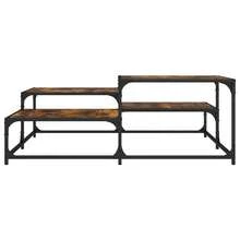Tavolino vidaXL in legno di rovere affumicato, 107 x 107 x 40 cm, legno composito - nero - Visualizzare 4