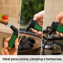 1 encendedor tipo soplete rellenable, compacto y practico para cocina, barbacoas y camping - Multicolor - Ver 2