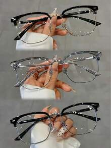 Blue Light Glasses For Woman/Men Computer Bluelight Glasses Womens/Mens Half Frame Clear Lens Glasses,Blue Light Glasses For Woman Men Safety Glasses  Glasses Protection Computer Gaming Glasses Women Cute Light Weight Red Frame Oversized Non Prescription Small Face Square Cat Eye Reduce Eye Fatigue On Computers, TVs, Phones, And Games, Suitable For Computer Lense Screen Protector Plain Glasses Clear Lens Glasses Blue Light Light Blocking Glasses Blue Light Glasses Light Glasses For For Women Men Light Glasses For Glasses For Women 99 Blue Light Glasses For Woman Blue Light Glasses Women/Men, Fashion Round Frame UV Ray Filter Computer Gaming Glasses Computer Glasses - Anti Eyestrain & UV Glare Protection Anti Glare - Vàng - Xem 10