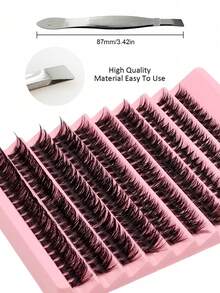 200 de bucle de extensii de gene individuale 60D, ondulare D, moi și voluminoase, gene false DIY, potrivite pentru machiaj