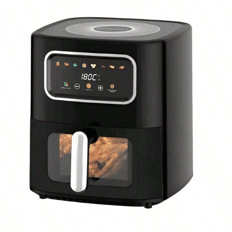 Gran capacidad freidora de aire control manual de temperatura y temporizador de doble perilla, circulación de aire rápida en 3D, cesta antiadherente y apta para lavavajillas, cocción saludable sin aceite - Freidora de aire de pantalla táctil - Ver 1