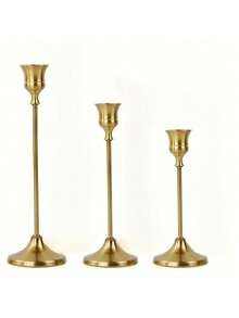 12pcs Elegant Brass Candle Holders, High-End Black Candle Holders - Metal Desktop Candle Holders, Suitable For Dining Table Centerpiece, Romantic Lacquered Candle Holders, Applicable For Wedding Decor, Party, Birthday, Home Atmosphere (Candles Not Included) - Multicolor - View 15