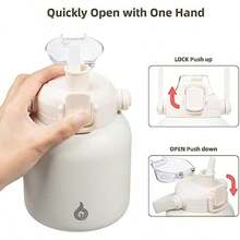 BJPKPK - Botellas de agua aisladas con pajita, botella de agua de metal de acero inoxidable de 34 onzas con tapa de apertura con una sola mano, jarras deportivas sin , termo, frascos para hombres y(0.6 Litros 20 ozWhite) - Multicolor - Ver 5