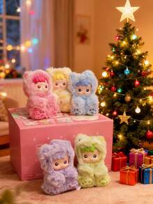 1pc POP MART HACIPUPU Plush Teddy Bear Soft Candy Keychain Blind Box, Cute Animal Pendant Decoration For Bag (1 Single Box)