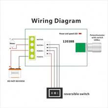 Controlador de Velocidad de Motor DC 6V 12V 24V 3A (PWM) Interruptor Reversible Ajustable de Velocidad Controlador de Motor DC Reversible (Color del Cable Aleatorio) - 1 - Ver 4