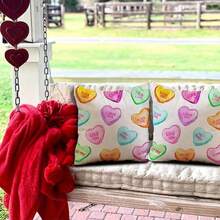 1pc 18x18 Inch Valentine'S Day Pillow Covers, Contemporary Style, Colorful Hearts Design,Machine Washable, Decorative Cushion Cases For Sofa Couch (Single Sided, No Insert) - 樣式-1 - 查看 4