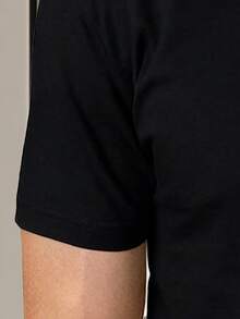 Camiseta Negra con Estampado de Árbol de Gemas Coloridas para Mujer Moda Casual Verano - Negro - Ver 3