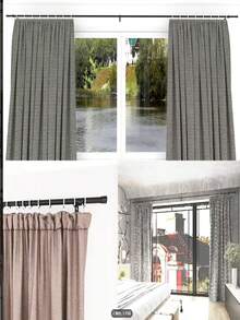 Curtain Rods 32-157Inch, 0.98" Heavy Duty Adjustable Curtain Rod For Windows, Black Extra Long Window Treatment Rod, Modern Design, Easy Installation - Multicolor - View 5