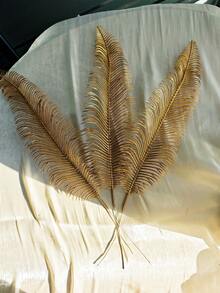 3pcs Gold Glitter Artificial Plants, Realistic Gold Fern Leaves, Fake Plants, Suitable For Flower Arrangements, Chinese New Year And Valentine's Day Gifts, Valentine's Day Decorations, Wedding Decorations, Home Decor, Room Decor, And Wall Decor. Valentine's Day Gold Room Decor And Room Accessories. - Gold - View 11