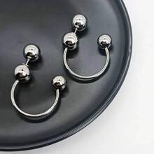 Vintage Fashion U-Shaped Round Bead Geometric Earrings Exquisite Temperament Internet Celebrity Niche Design Sense Stud Earrings New Model - Silver Version - View 4