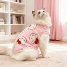 Sanrio 一件三丽鸥Hello Kitty印花透气舒适T恤，可手洗重复使用，保暖舒适，适合小型/中型犬猫，是宠物派对、圣诞节和万圣节的理想礼物。 - 彩色 - 查看 9