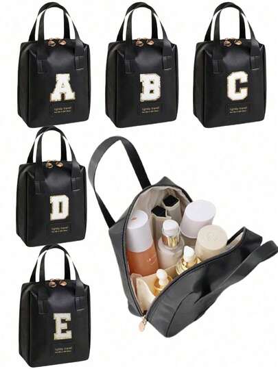 Large Capacity Travel Cosmetic Bag, PU Leather Waterproof Cosmetic Bag, Multi-Functional Cosmetic Storage Bag, Double-Layer Cosmetic Bag, Portable Toiletry Bag, Suitable For Travel, Beach, Cruise Ship, Flight, Bathroom, Office, Etc., Quick And Easy To Pack. A Great Gift For Women, Lovers, Teachers, Mothers, Colleagues, Halloween Gifts, Christmas Gifts, Birthday Gifts, Souvenirs, Autumn Decorations, And Bedroom Decorations.