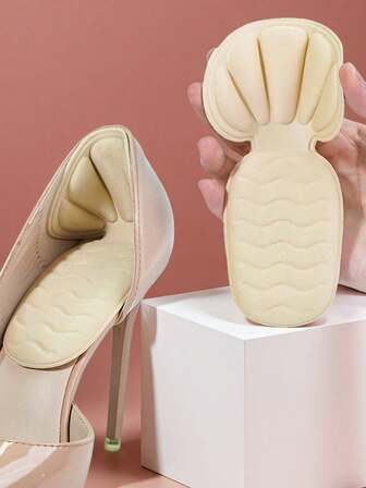 1 par de almohadillas para talón suave para mujeres, cojines antideslizantes para tacones altos y zapatos de cuero