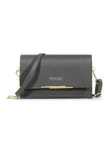 时尚仿皮长款钱包 女士迷你斜挎包 拉链手机袋（拉链和字母图案随机）