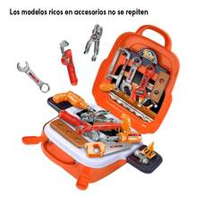 Maletines de Juguetes, 1 Juego Mochila para Herramientas de reparación, niño Herramienta Juguetes, Juguete de niños, Juguetes Infantiles, Juguetes Seguros, Juguete de rol, Cosplay Suite - Naranja - Ver 8