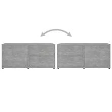 Mobile porta TV vidaXL, grigio cemento, 80x34x36 cm, legno composito - Cammello - Visualizzare 9