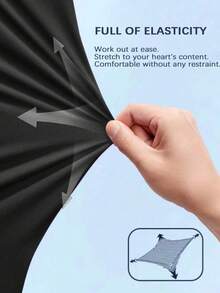 1pc Men's Elastic Waist Drawstring Sports Pants, Comfortable Stretch Fabric, Suitable For Spring/Summer, Cycling, Running, Casual Wear - Black - View 4