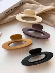 4pcs/1pc Women's Black, White, Khaki, Brown Lightweight Plastic Hair Clips, Fashion Versatile High-End Elegant Simple Solid Color Hair Claws, Suitable For Daily Outing, Casual, Party, Commute, Beach, Vacation, Ponytail, Bun Hairstyle, Washing Face, Bathing, Makeup, Outfit Accessory Women Claw Clip Fashion Hair Clutch