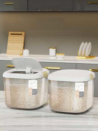 Recipiente sellado para almacenar arroz, cubo a prueba de humedad e insectos para uso doméstico