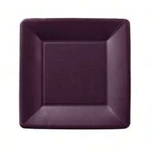 Ideal Home Range Boston International - Platos de papel resistentes desechables de lino solido para postres y aperitivos cuadrado de 7 pulgadas berenjena 8 unidades - Berenjenaclsicadelino - Ver 3