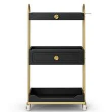 Salon Trolley Cart With Lockable Wheels, Stylist Trolley With 3 Shelves, Salon Storage Cart For Beauty Shop, Barber Shop, Spa Rolling Tray, Salon Tray, Salon Station, Tattoo Tray, Salon Tray On Wheels, Stylist Tray - Black - View 12