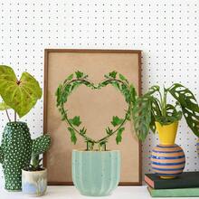 - Paquete de 4 enrejados de metal negro de 13 pulgadas para plantas trepadoras, estructura de soporte de tallo de vid de hierro con 10 lazos para plantas en maceta y flores de interior - 4 + Corazón+Redondo - Ver 6