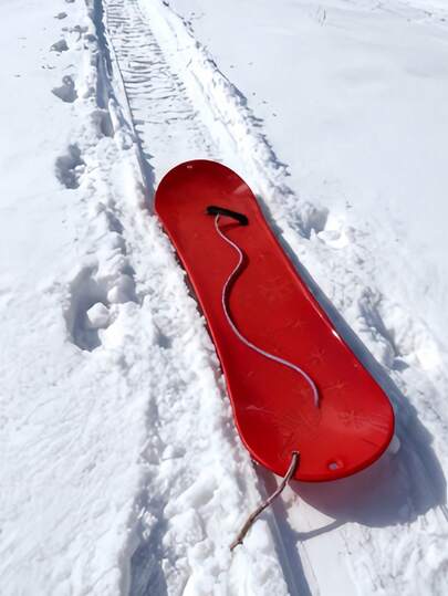 Random Color Snow Sled, Outdoor Skiing Board With Tow Rope, Large Snow Carpet, Winter Snow Toy