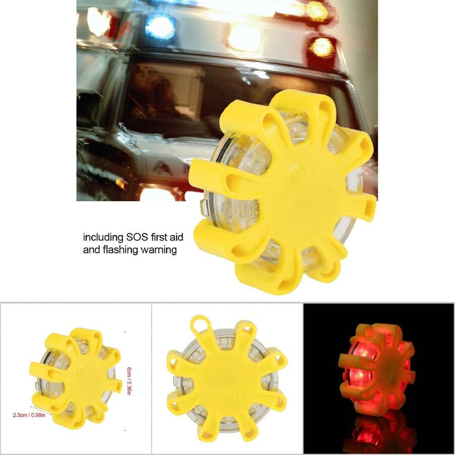 Luz De Emergencia Led Para Carretera Tipo C Luz Intermitente De Alta Visibilidad Ideal Para Automóvil Vial Y Conducción Segura - Amarillo - Ver 1
