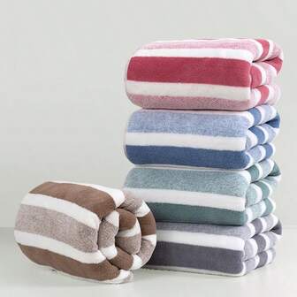 2 piezas Juego de toallas de felpa de coral lujoso - Ultra absorbente, de secado rápido, suave y esponjoso para artículos esenciales de baño - Perfecto para uso en el hogar, hotel, spa y gimnasio