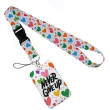 Heart Shape Print Keychain Ribbon Lanyards For Keys ID Card Collectors Phone Straps Rope Students Badge Holder New - Multicolor - View 51