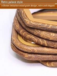 3pcs Mini Brown Faux Wood Grain Retro Vintage Style Handmade DIY Cross Stitch Hoops, Embroidery Frames, Dreamcatcher Hanging Rings, Made Of ABS Material With Copper Metal Hooks, Suitable For Home Decor, Wall Hanging, Halloween, Christmas, Bags, Clothes, Phones, Keys, Desks, Bedside, Car Accessories