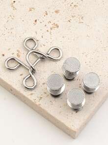 1/2/4个圆形腰部收紧扣裤夹，适用于牛仔裤、裙子、裤子、领口纽扣，男女通用，高品质金属材质，经久耐用，无需工具即可快速调节裤腰松紧，金属防走光胸针，时尚可拆卸裤夹，旅行必备，女孩、学生包包配件，送给妈妈的礼物