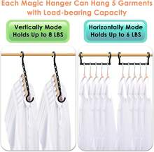 Closet Organizers And Storage, Sturdy Space Saving Hanger Heavy Clothes, Upgraded Cascading Hangers, Magic Closet Organization Clothes Hangers, College Dorm Room Essentials Girls, 8 Pack - 黑色 - 查看 7
