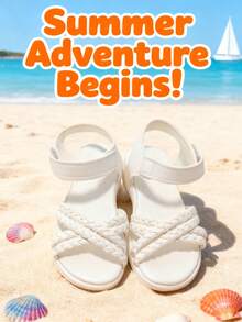 新款儿童凉鞋！白色编织软底凉鞋，儿童运动凉鞋，透气防滑，夏季热销单品！ - 白色 - 查看 7